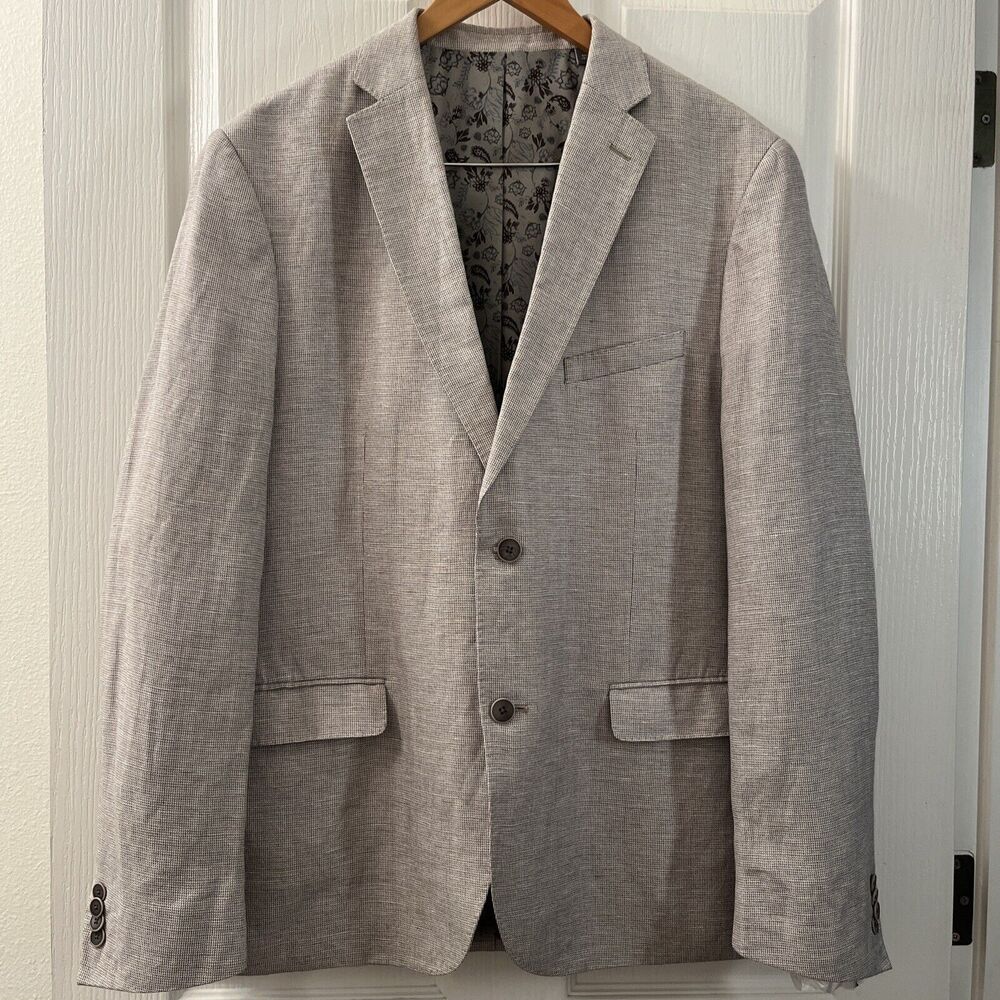Michael Kors Mens Two Button Blazer Linen Blend Sport Coat Jacket Size 42R